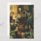 Vintages Party für Familien, Kochstähle Drink Bier Einladung (Vorne/Hinten)