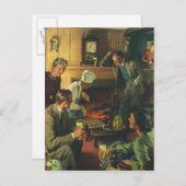 Vintages Party für Familien, Kochstähle Drink Bier Einladungspostkarte (Vorne/Hinten)