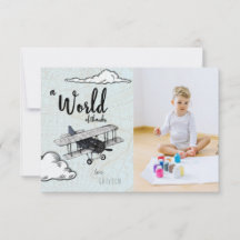 Vintages Party für Flugreisen | Dankeskarte