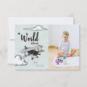 Vintages Party für Flugreisen   Dankeskarte