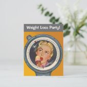 Vintages Party für Gewichtsverlust auf der Postkar Einladungspostkarte (Stehend Vorderseite)