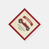 Vintages Party für Red Race Car Kindergeburtstag Serviette (Ecke)