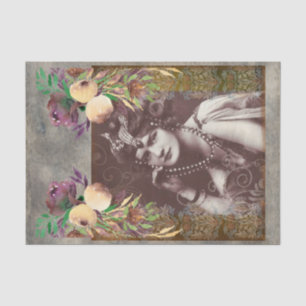 Vintages Party-Girl-Viktorianisch-Tapezierpapier Seidenpapier
