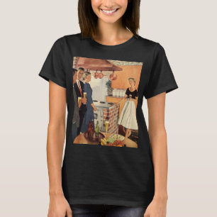 Vintages Party in Küche, Bier und Vorspeisen T-Shirt