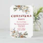 Vintages Party in Weiß und Rot Grün Einladung (Stehend Vorderseite)