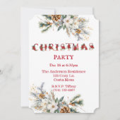 Vintages Party in Weiß und Rot Grün Einladung (Vorderseite)