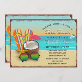 Vintages Party mit Schildkröte Einladung (Vorne/Hinten)