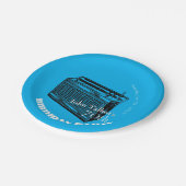 Vintages Party-Papierplatte Geburtstag des Radios Pappteller (Schrägansicht)