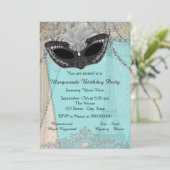 Vintages Party Paris Masquerade Einladung (Stehend Vorderseite)