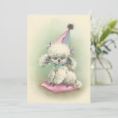 Vintages Party Poodle Geburtstag Einladung (Stehend Vorderseite)