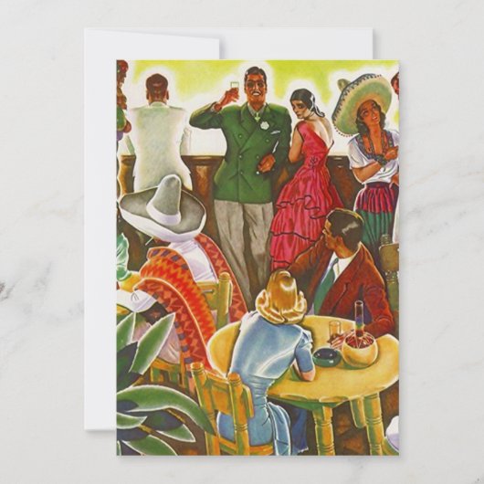 Vintages Party Spaß Fiesta Mexiko Blank Einladung (Vorderseite)