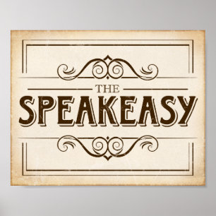 Vintages Party SPEAKEASY signieren Poster