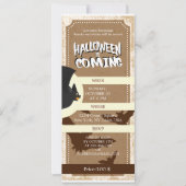 Vintages Party Ticket , Halloween kommt Einladung (Vorderseite)