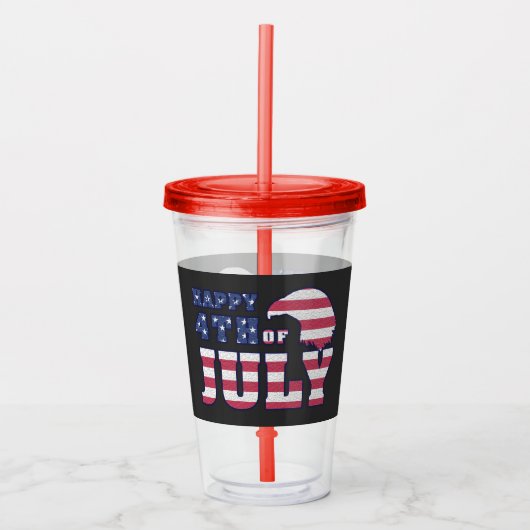 Vintages Party vom 4. Juli Acryltrinkbecher (Vorderseite)