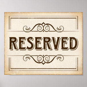 Vintages Party VORBEHALTEN Signaturausdruck Poster