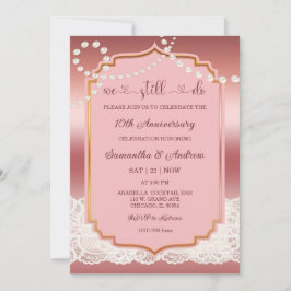 Vintages Party zum 10. Hochzeitstag Einladung