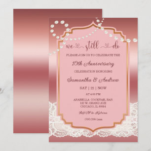 Vintages Party zum 10. Hochzeitstag Einladung