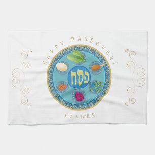 Vintages Passahfest Seder reines Pesach dekorativ Geschirrtuch