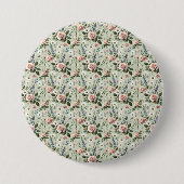 Vintages Pastell-florales botanisches Muster Button (Vorderseite)