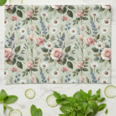 Vintages Pastell-florales botanisches Muster Geschirrtuch (Gefaltet)