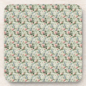 Vintages Pastell-florales botanisches Muster Getränkeuntersetzer (Vorderseite)