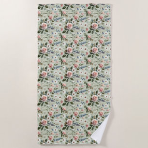 Vintages Pastell-florales botanisches Muster Strandtuch