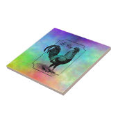 Vintages Pastell-Rooster Fliese (Seite)