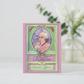 Vintages Pastellfarbenes Casanova-Portrait Postkarte (Stehend Vorderseite)