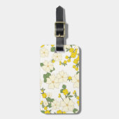 Vintages pastellgelbes Zitronengelb Blumendesign Gepäckanhänger (Vorderseite vertikal)