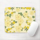 Vintages pastellgelbes Zitronengelb Blumendesign Mousepad (Mit Mouse)