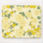 Vintages pastellgelbes Zitronengelb Blumendesign Mousepad (Vorne)