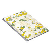 Vintages pastellgelbes Zitronengelb Blumendesign Notizblock (Rechte Seite)