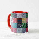 Vintages Patchwork-Design farbig Tasse (Vorderseite Links)