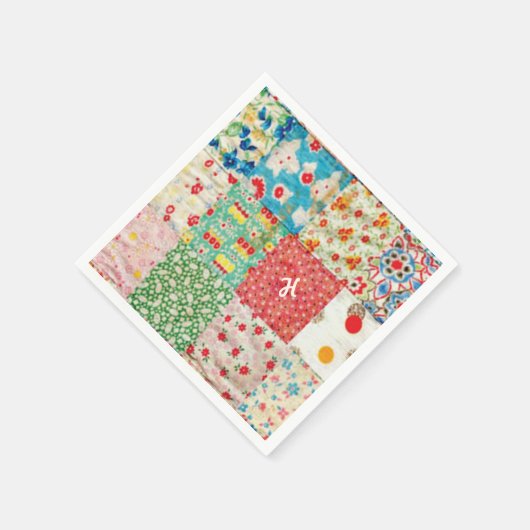 Vintages Patchwork Druckpapier Napkins Serviette (Ecke)