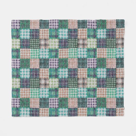 Vintages Patchwork Fleece Blanket (Vorderseite (Horizontal))