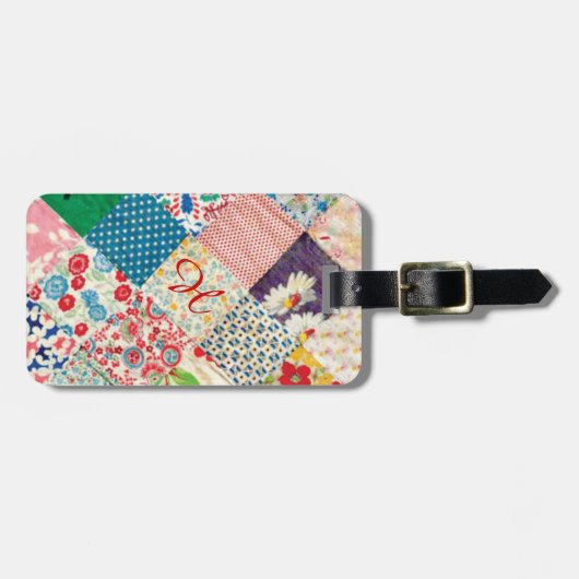 Vintages Patchwork - Gepäckstück Gepäckanhänger (Vorderseite horizontal)