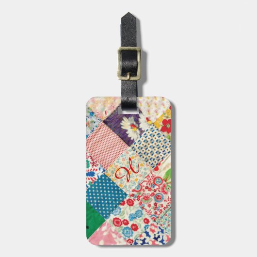 Vintages Patchwork - Gepäckstück Gepäckanhänger (Vorderseite vertikal)