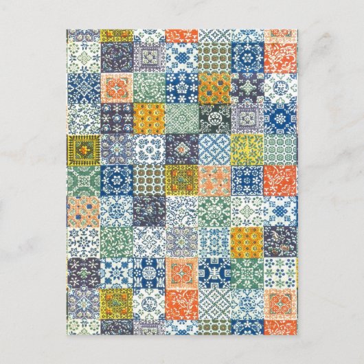 Vintages Patchwork-Gewebe Postkarte (Vorderseite)