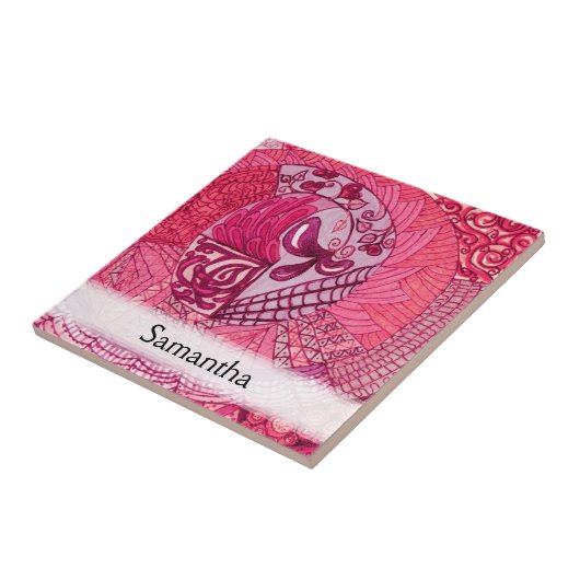 Vintages Patchwork - Hot rosa Fliese (Seite)