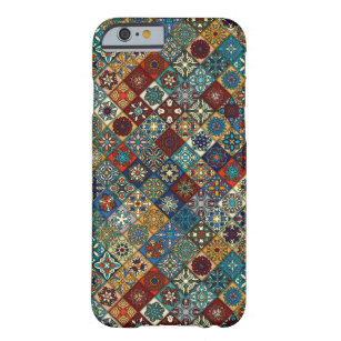 Vintages Patchwork mit Blumenmandalaelementen Barely There iPhone 6 Hülle