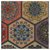 Vintages Patchwork mit Blumenmandalaelementen Stoff (Muster)