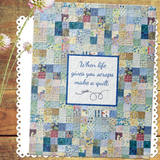 Vintages Patchwork Print Blues Puzzle