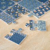 Vintages Patchwork Print Dusty Blues Jigsaw Puzzle (Seite)