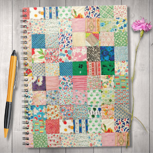 Vintages Patchwork Print Quilt-Notebook Notizblock