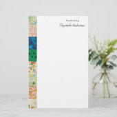 Vintages Patchwork Quilt Border Stationierung Briefpapier (Stehend Vorderseite)