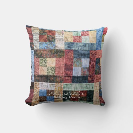 Vintages Patchwork-Quilt Kissen (Vorderseite)