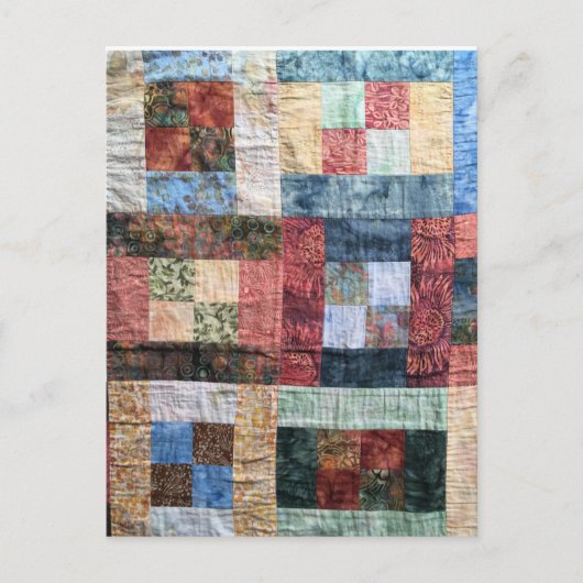 Vintages Patchwork-Quilt Postkarte (Vorderseite)