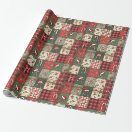 Vintages Patchwork Quilt Weihnachtswrapping Paper Geschenkpapier