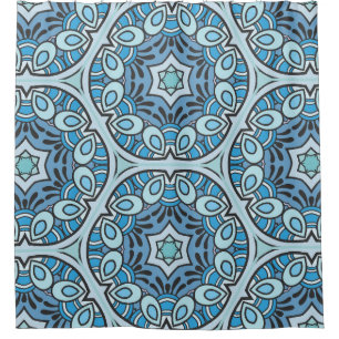 Vintages Patchwork-Quiltmuster. Handgezeichnete De Duschvorhang