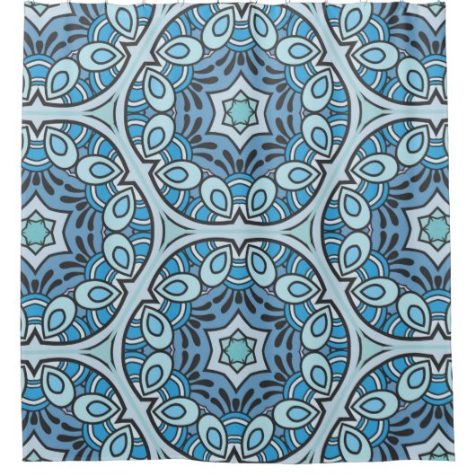 Vintages Patchwork-Quiltmuster. Handgezeichnete De Duschvorhang (Vorderseite)